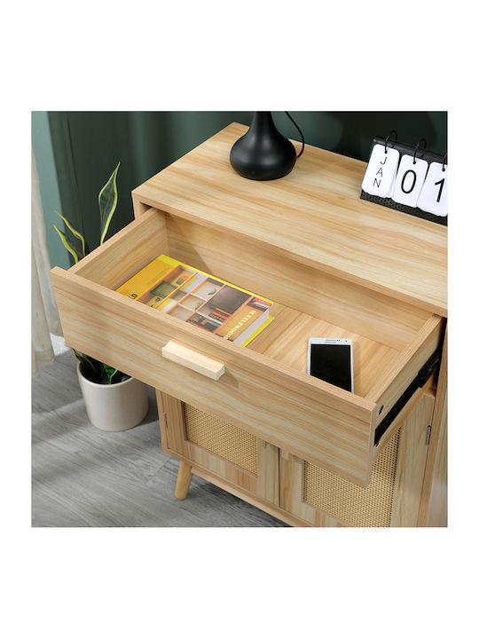 Sideboard Scandy Holz mit Schubladen Natürliche Farbe 60x30x80cm