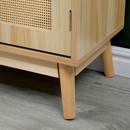 Sideboard Scandy Wooden with Drawers Natural Shade 60x30x80cm
