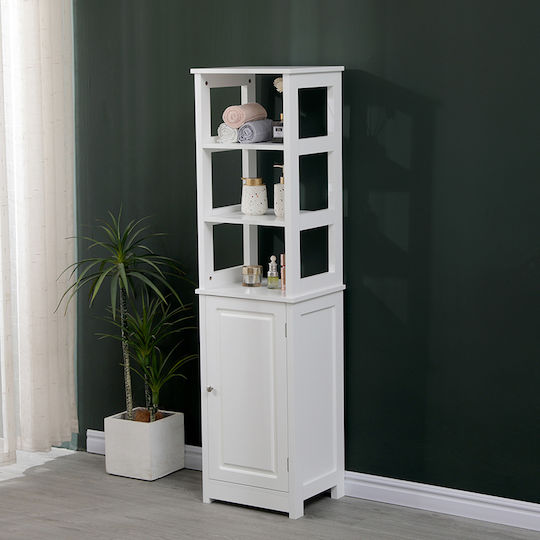 Pakketo Larben Floor Bathroom Column Cabinet W40xD33xH150cm White