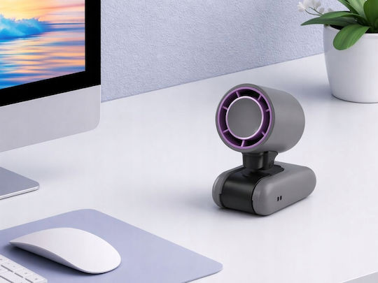 Verk Group Portable Mini Fan USB 199 Speeds Folding Flashlight Display Black 5907451381595