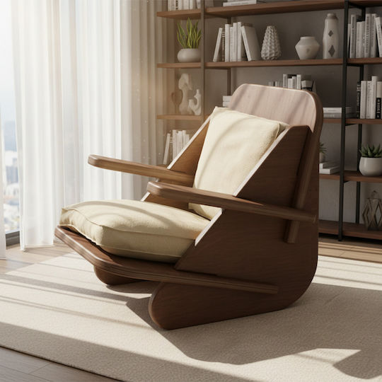 Hochlehner-Sessel Braun 65x74x65cm