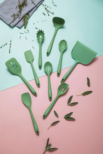 Kitchen Craft Κουτάλα Κουζίνας Τρυπητή από Σιλικόνη Πράσινη 27cm