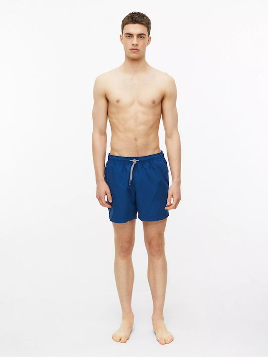 Costum de Baie Bărbați Pantaloni Scurți Albastru Închis cu Model