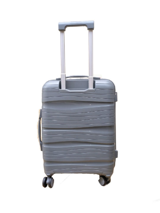 My Shoe Fashion Cabin Hard Gray Suitcase with 4 Wheels Height 55cm