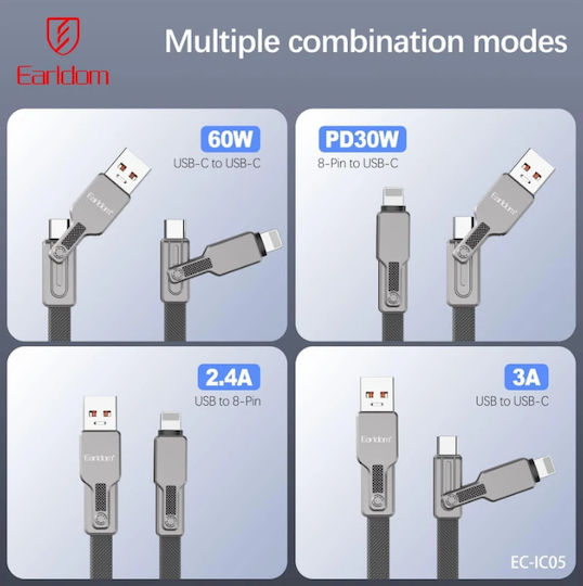 1m 60w Fast Charging Cable Durable Usb Phone Lead