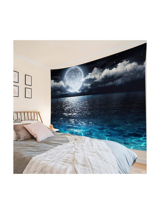 FRIPIA Decorative Tapestry Night Sea Landscape Made of Fabric 200x150cm