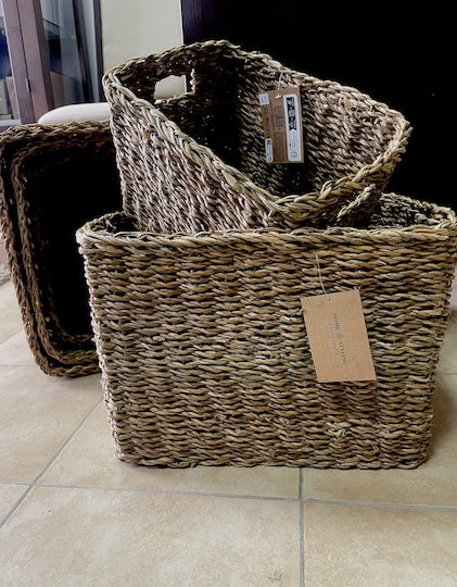 Plastic White Storage Basket 2 Pieces Plastic White Storage Basket 2 Pieces
