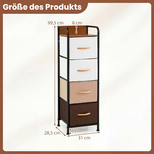 Storage Drawers Made of Metal & Fabric L99.5xW28.5xH31cm