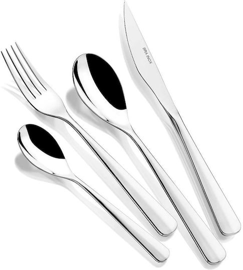 Bra Set de Tacâmuri din Oțel Inoxidabil 18/10, Argintiu, 24 Bucăți