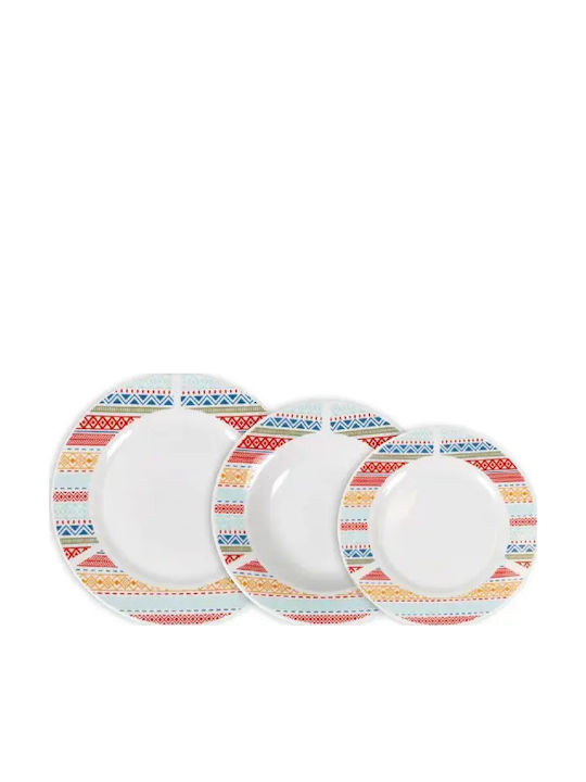 La Mediterranea Alb Ceramică Set de Vase 18buc