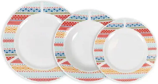 La Mediterranea Alb Ceramică Set de Vase 18buc La Mediterranea Alb Ceramică Set de Vase 18buc