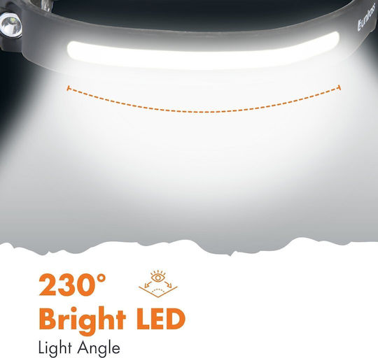 Uniross Επαναφορτιζόμενος Φακός Κεφαλής LED IP44 με Μέγιστη Φωτεινότητα 350lm