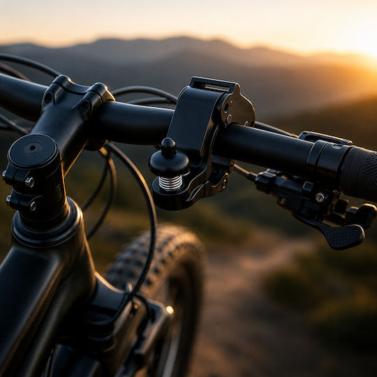 Clopoțel Mecanic pentru Bicicletă Zola 90-100 Db Prindere pe Ghidon 22.2 Mm 7.5 X 4.5 X 2 Cm Negru
