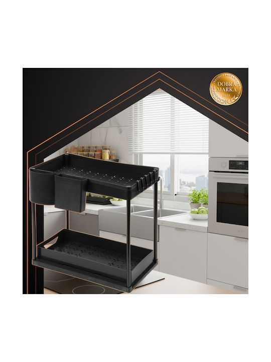 Ruhhy Raft de Organizare din Plastic 40x27.5x37.5cm Negru