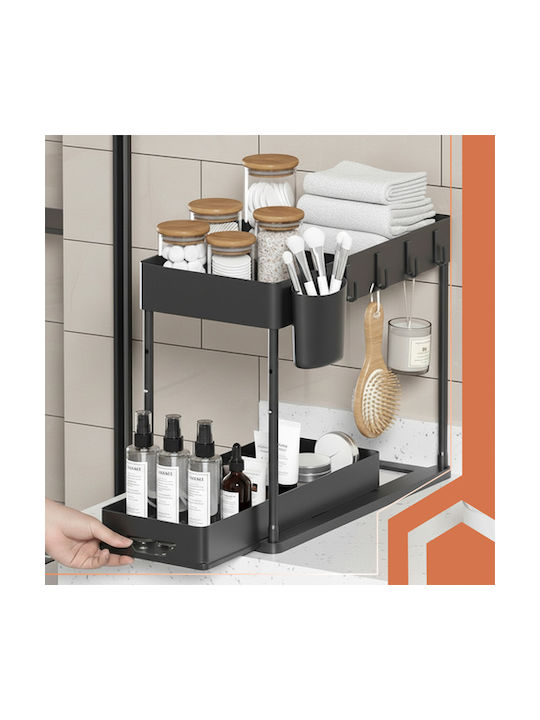 Ruhhy Raft de Organizare din Plastic 40x27.5x37.5cm Negru