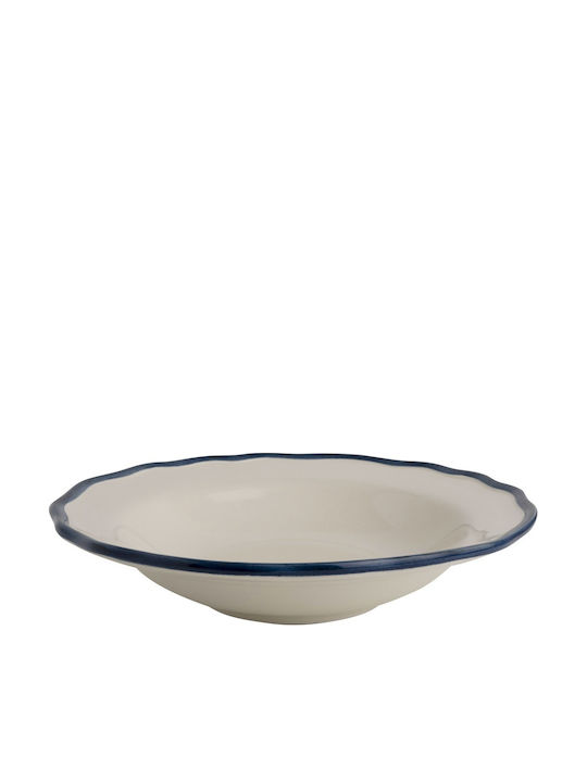 Laura Ashley Hedingham Πιάτο Βαθύ Κεραμικό Λευκό με Διάμετρο 22.5cm 2τμχ