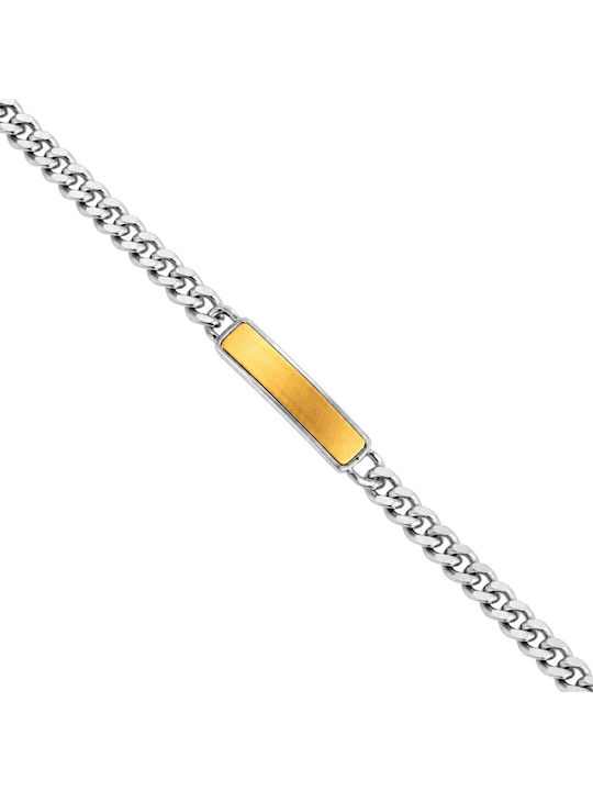 Rosso Amante Men's Bracelet Id made of Steel Gold Plated