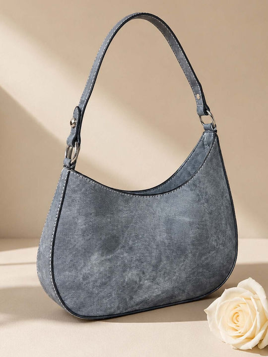 Gallantry Women Hobo Shoulder Bag Washed Denim Effect Detachable Strap Blue