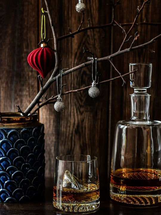 Krosno Crystal Whiskey Serving Decanter with Stopper and Transparent Glasses 950ml 7 Pieces