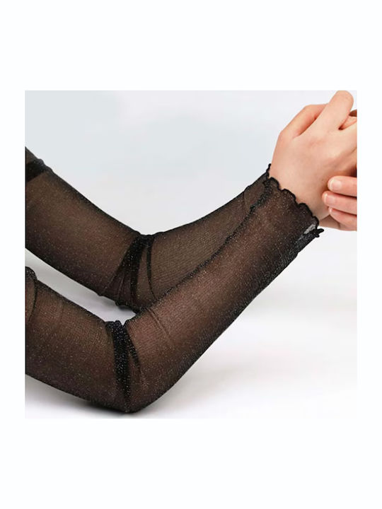 Schwarze Damen Handschuhe Berührung mit Fingerlos