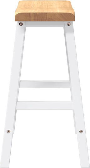 Bar Wooden White Stools 2 Pieces 44.5x35x60cm