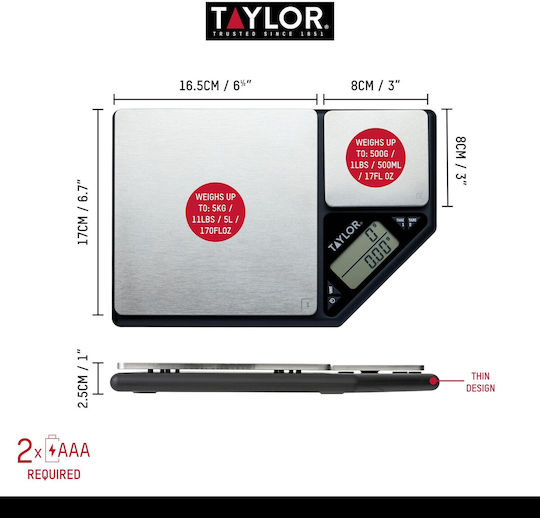 Taylor USA Digital Kitchen Scale Up To 5kg
