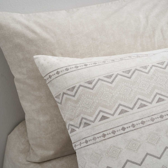 Vesta Home Elea Σετ Σεντόνι με 2 Μαξιλαροθήκες Υπέρδιπλο με Λάστιχο 170x270+35εκ. Μπεζ (3τμχ)