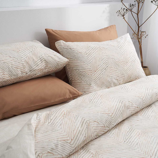 Vesta Home Ariadni Bed Sheets Set Double 200x270cm Beige 4 Pieces
