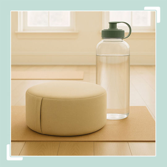 Relaxdays Meditation Cushion 13x33cm Buckwheat Beige