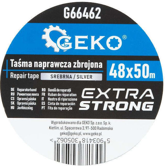 Geko Adhesive Repair Tape Silver 50mx48mm
