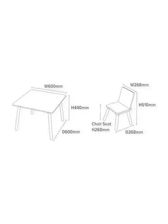 Kids Table Set with Chairs Made of Wood Blue