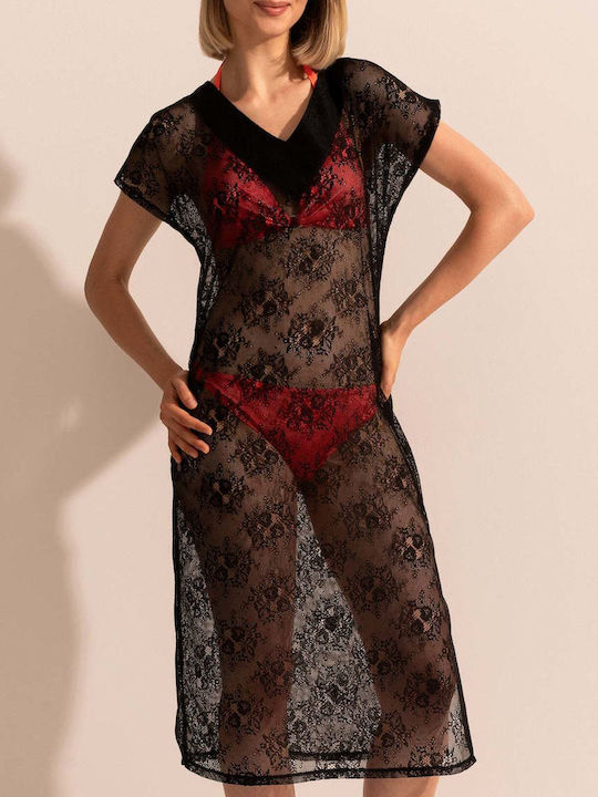 Sofiaman Damenbademode Kurzes Kleid Schwarz