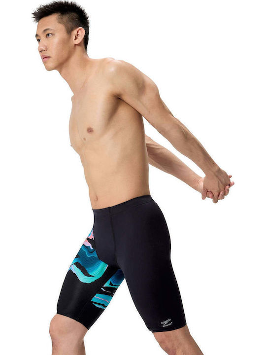 Speedo Placement Ανδρικό Αγωνιστικό Jammer Μαγιό Κολύμβησης Μαύρο
