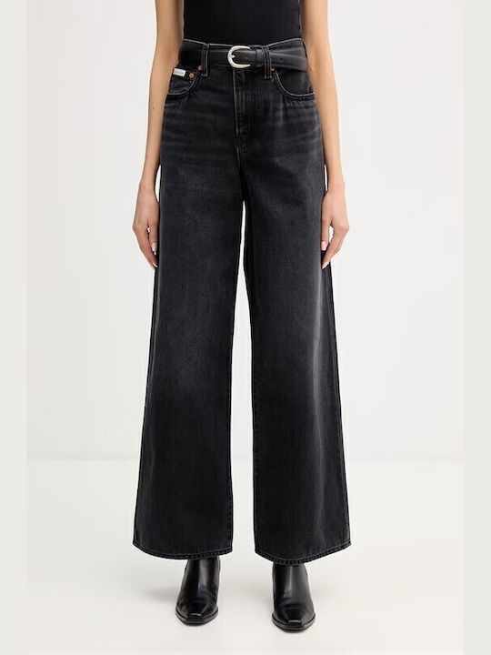 High Rise Women's Jean Pants in Slim Fit Black