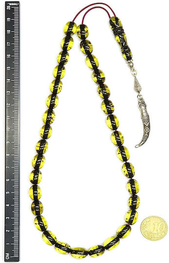 Roloi Komboloi Worry Beads with 33 Beads Made of Resin Length 36cm Multicolour