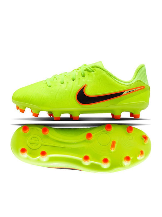 Tiempo Legend 10 Academy MG Kids Soccer Cleats Molded Outsole Green