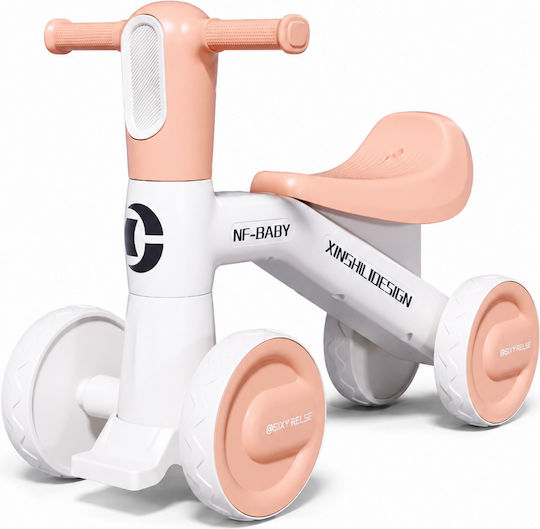 Kids Tricycle Ride-On Balance Bike with 4 Wheels & Ergonomic Pink Seat