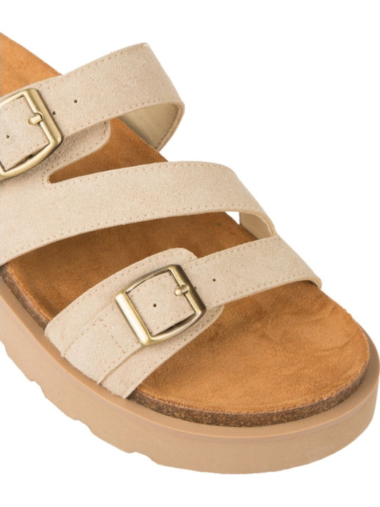 Women's Flat Sandals Beige