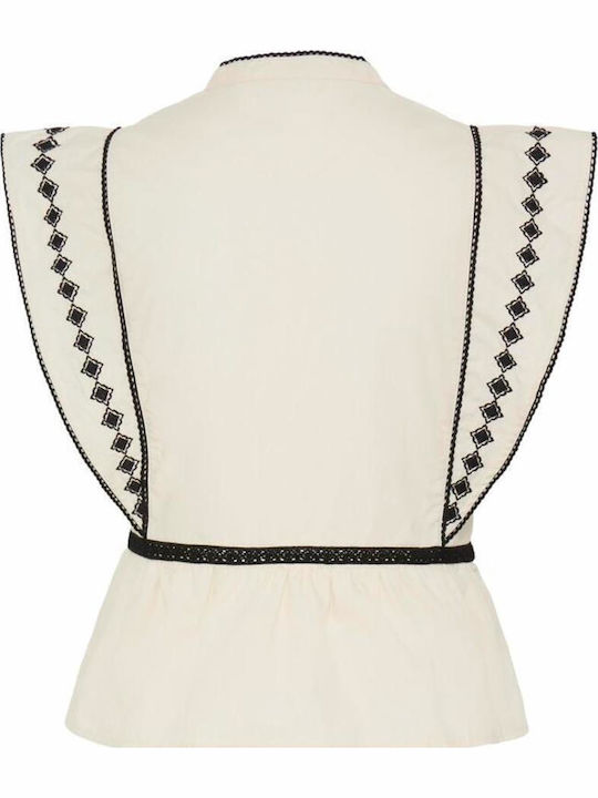 Women's Cotton Sleeveless Crop Top Ivory