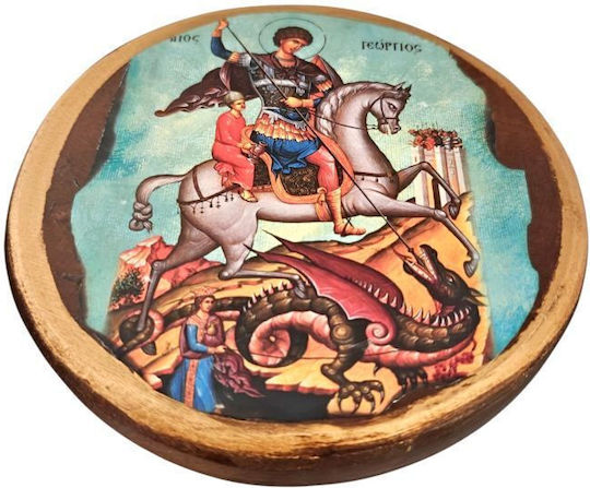 Wooden Saint Icon St George St2 17cm