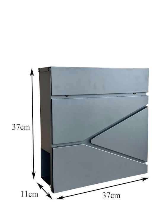 Relaxdays Cutie Poștală De Exterior Metalică În Culoare Argintie 30x45cm