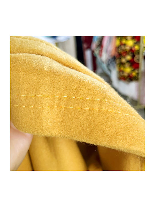 Κουβέρτα Fleece Μονή 150x200εκ. Mustard