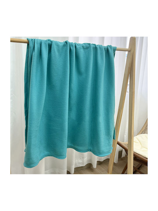 Fleece Blanket Single 150x200cm Aqua