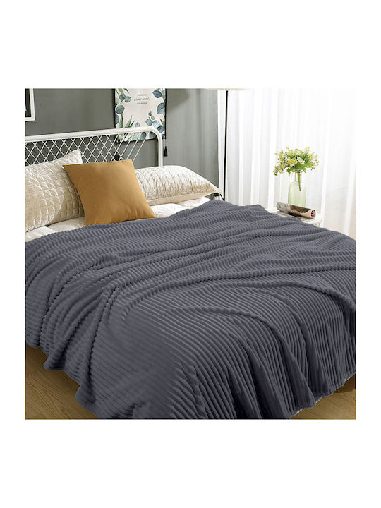 Κουβέρτα Fleece Μονή 150x200εκ. Gray