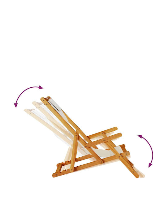 Wooden Deckchair With Arms Tabac Brown 61.5x110x96cm