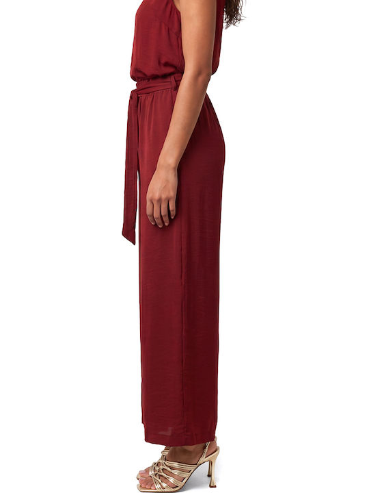 Damen Zip-Culottes mit Gummiband in entspannter Passform Burgundisch