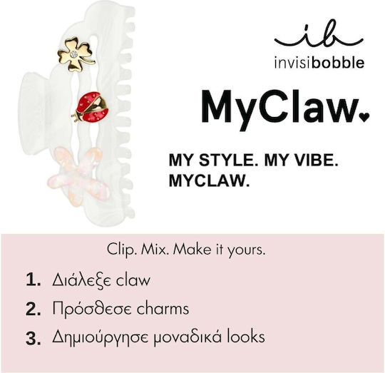 Invisibobble My Claw L Full Charms Κλάμερ Μεγάλου Μεγέθους 1 Τεμάχιο & Charms Διάφορα Σχέδια 5 Τεμάχια