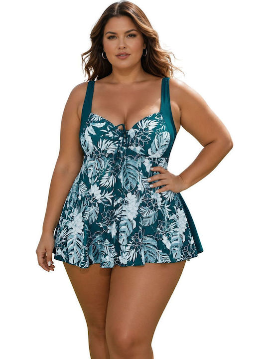 Tankini Swimsuit with Light Padding Green