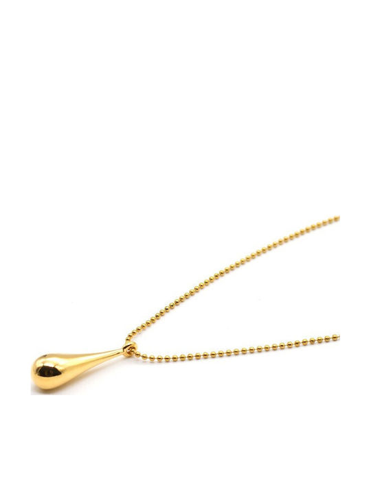 Irmelia Necklace With Tear Design Made Of Gold Plated Steel