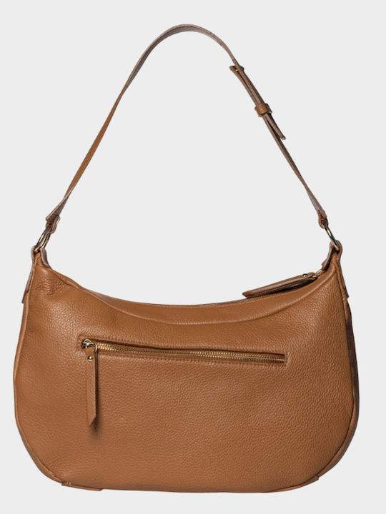 Leder Damen Schultertasche Blau